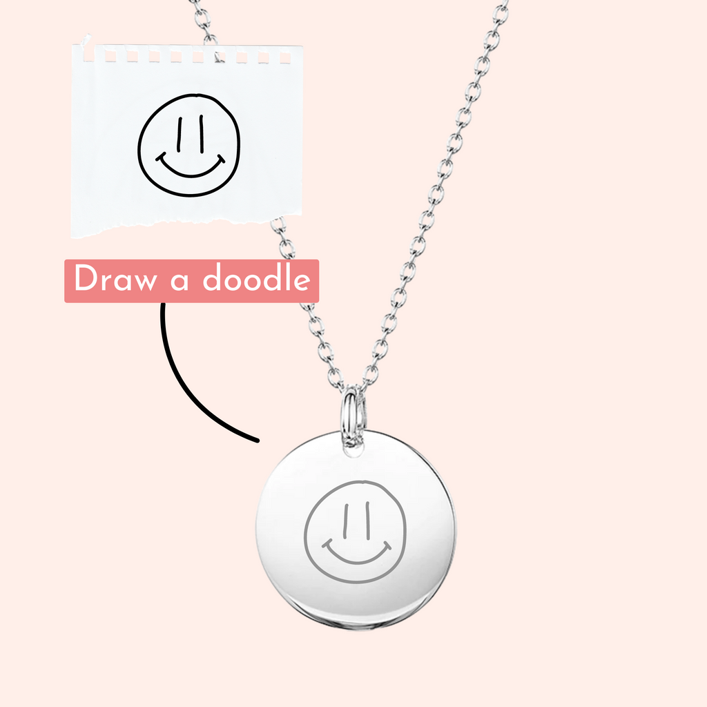 Handwriting Silver Coin Necklace