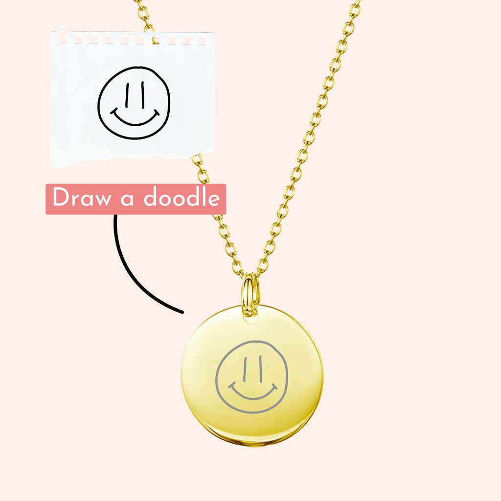 Handwriting Gold Coin Necklace