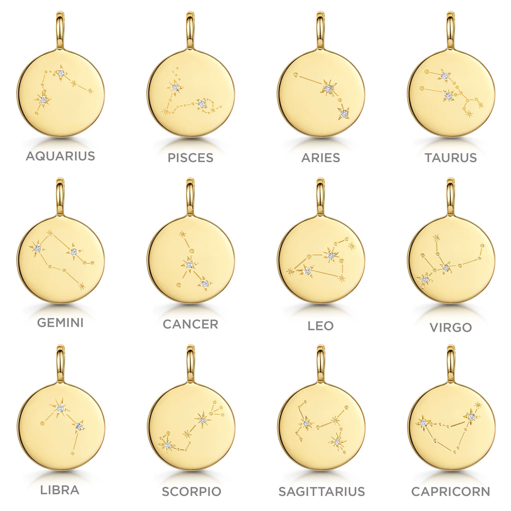 Zodiac Constellation Necklace - Diamond-Set Gold