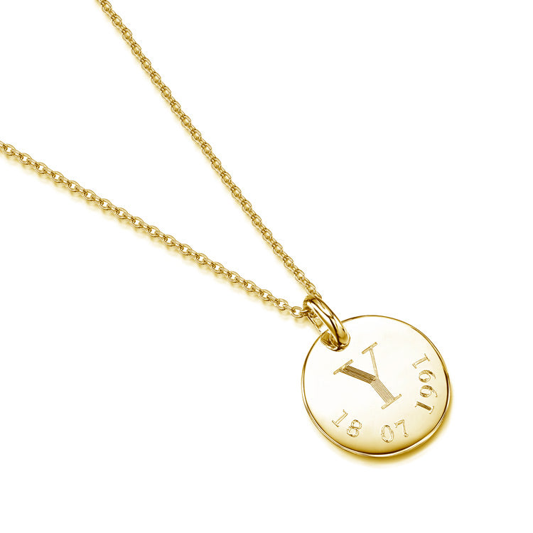 Initial & Date Personalised Necklace – Gold