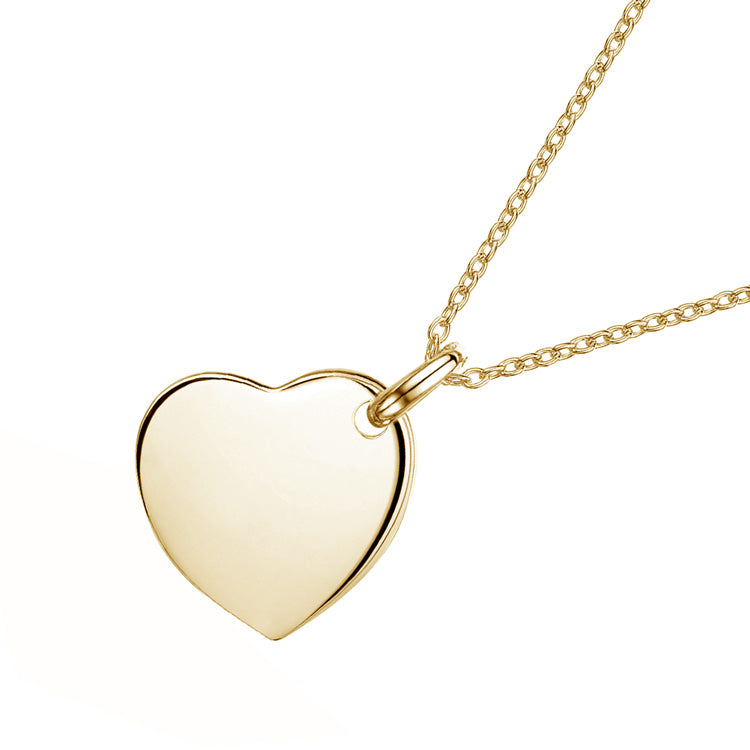 Drop Heart Personalised Necklace – Gold