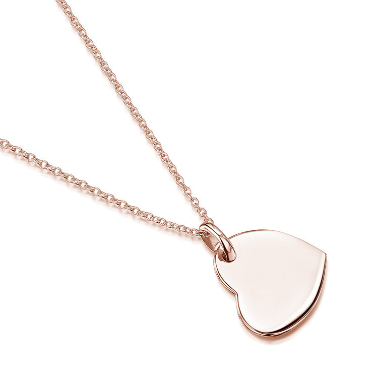 Drop Heart Personalised Necklace – Rose Gold