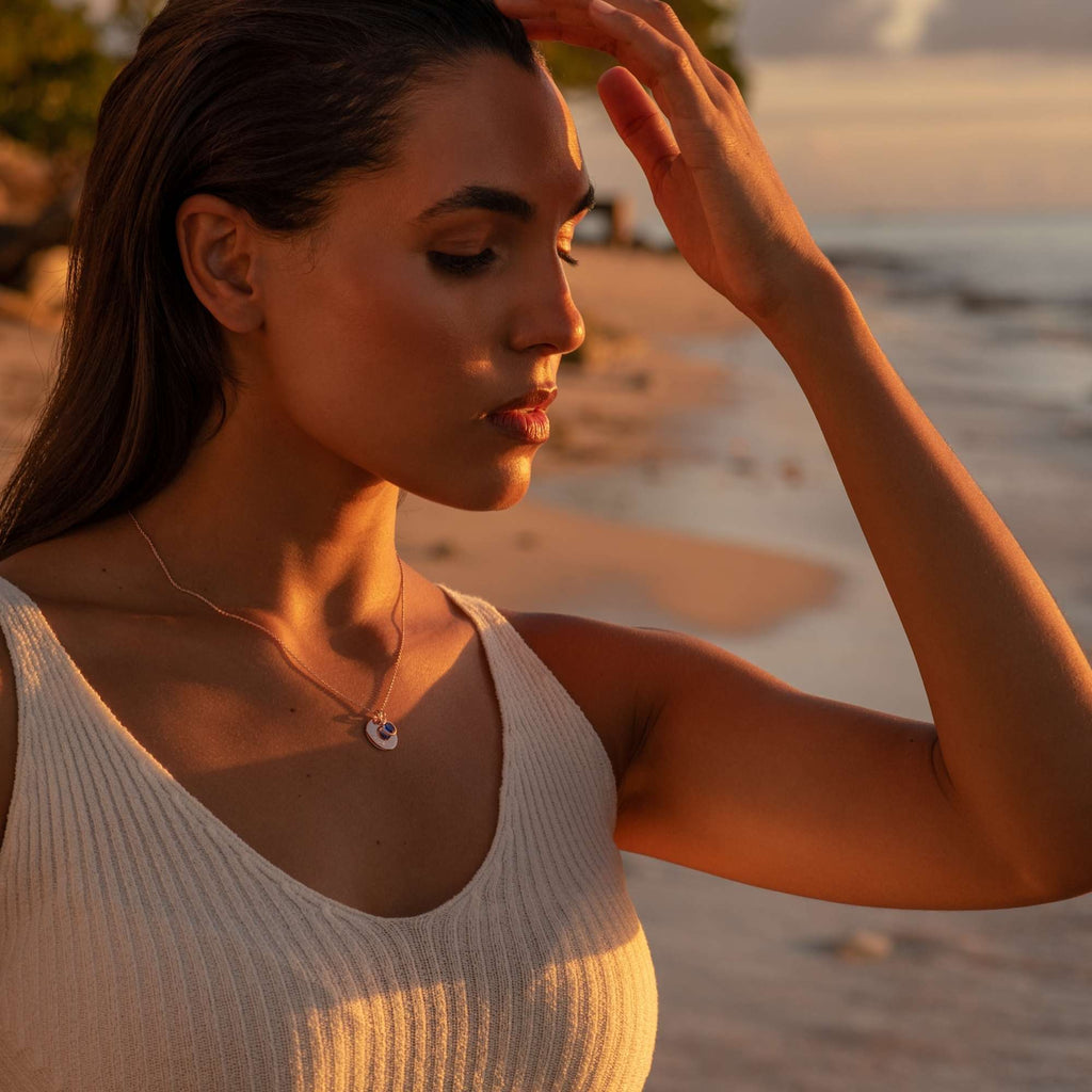 Swarovski® Birthstone Disc Necklace – Rose Gold