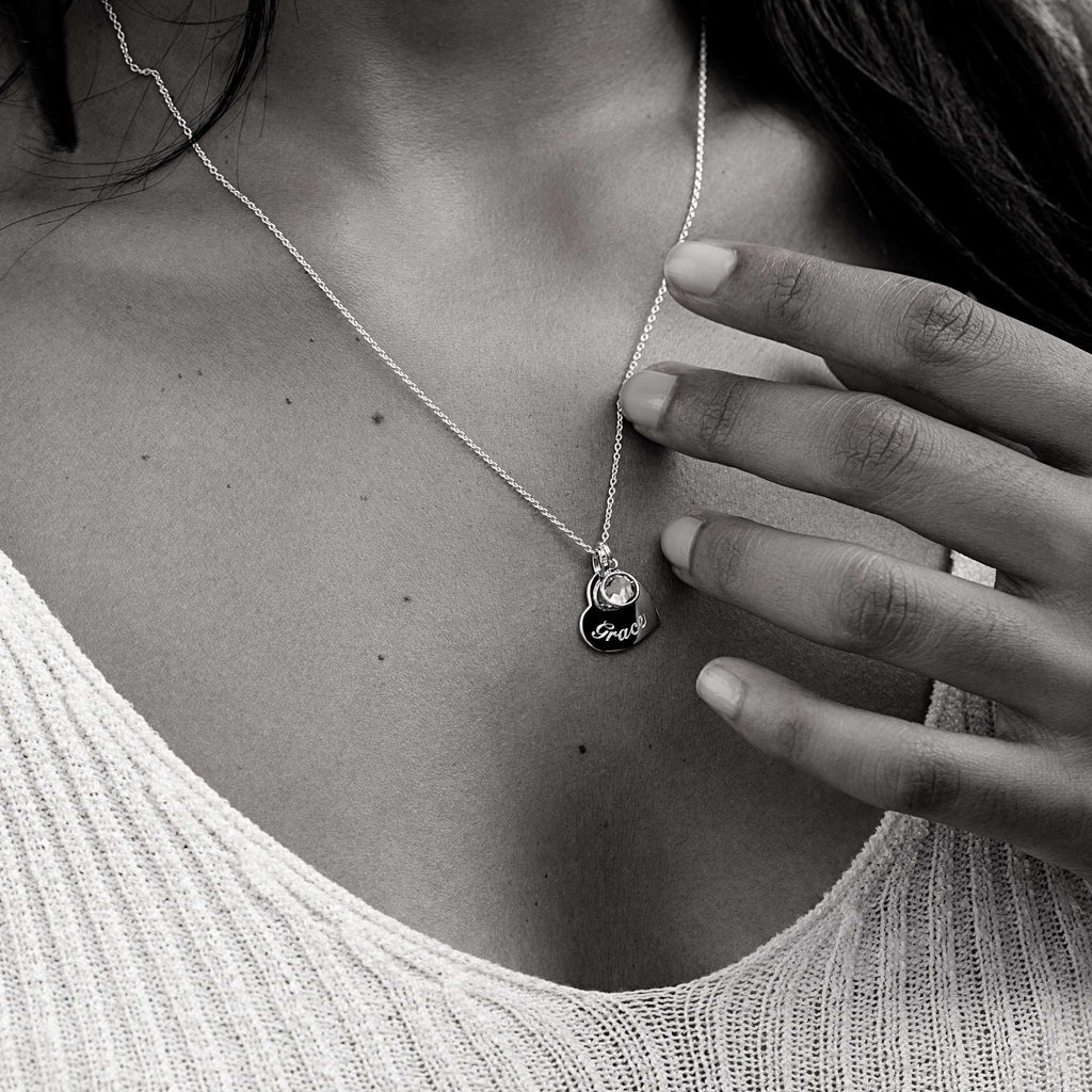 Swarovski® Birthstone Heart Necklace – Gold