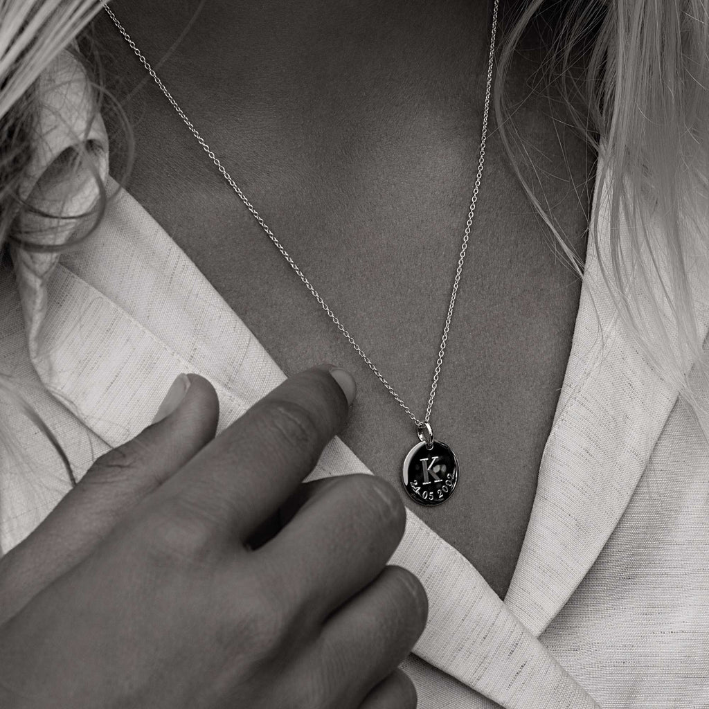 Initial & Date Personalised Necklace – Gold