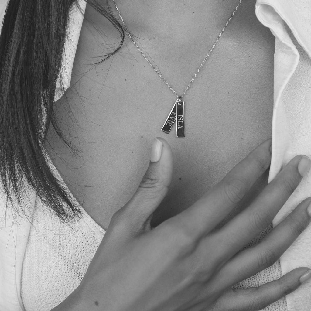 Silver Twin Tag Personalised Necklace