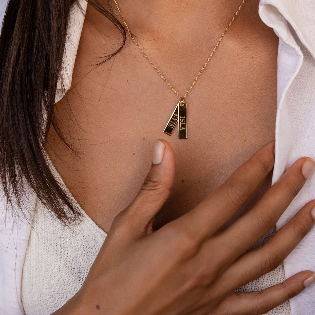 Gold Twin Tag Personalised Necklace