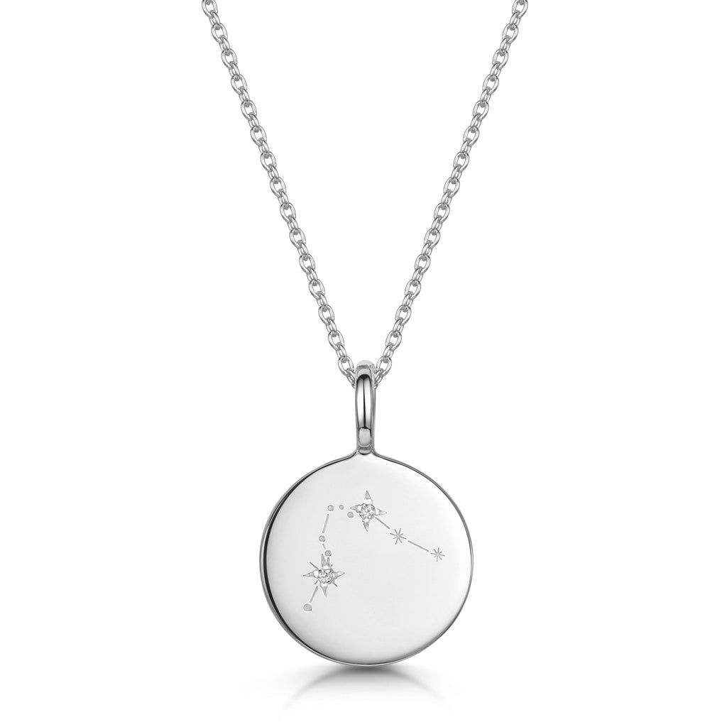Zodiac Constellation Necklace - Diamond-Set Silver