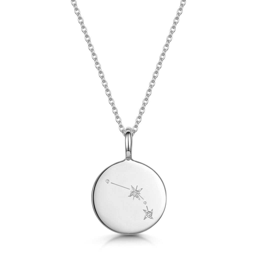 Zodiac Constellation Necklace - Diamond-Set Silver