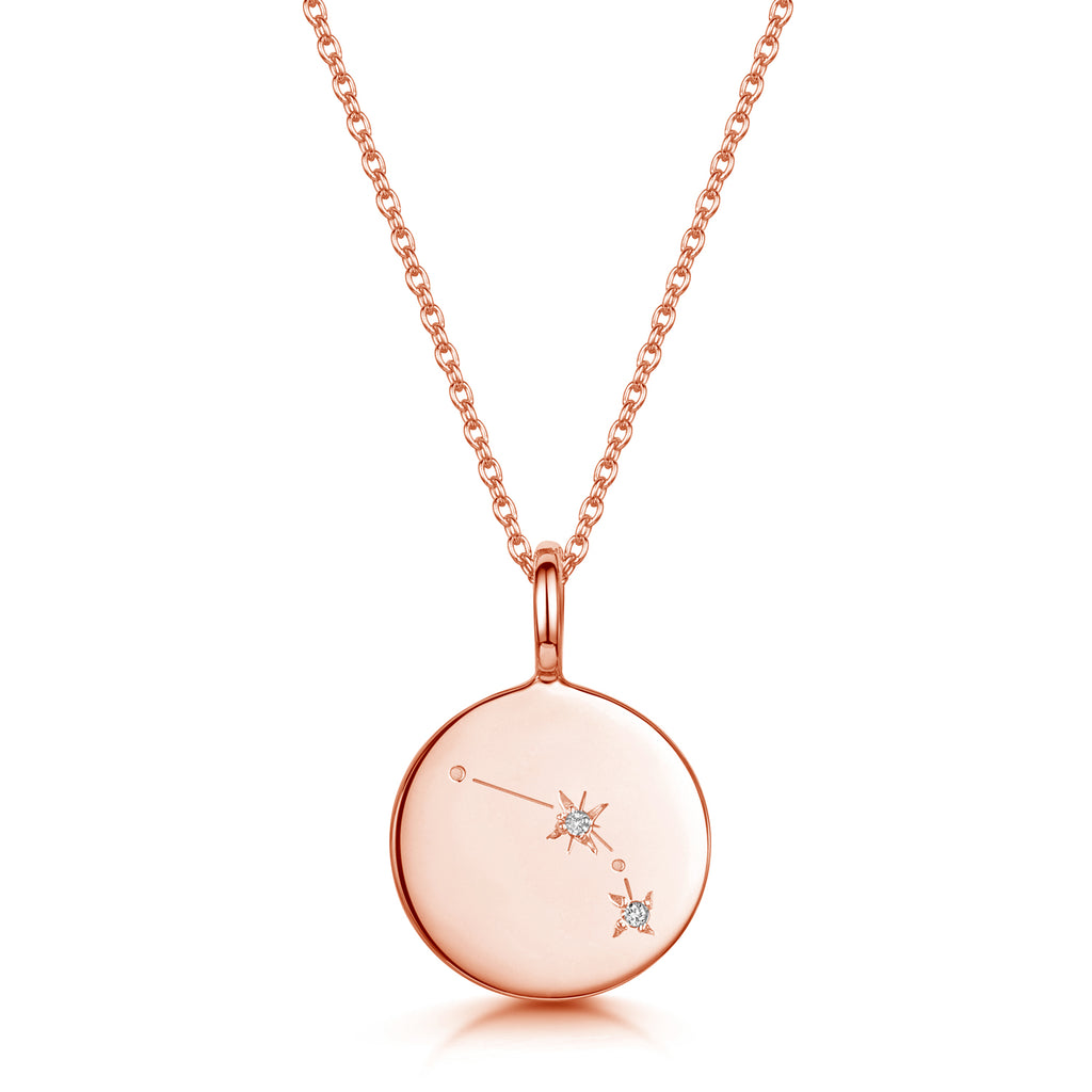 Zodiac Constellation Necklace - Diamond-Set Rose Gold