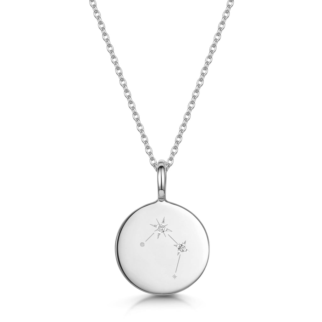 Zodiac Constellation Necklace - Diamond-Set Silver