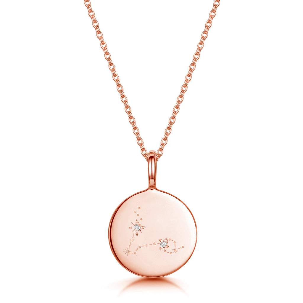 Zodiac Constellation Necklace - Diamond-Set Rose Gold