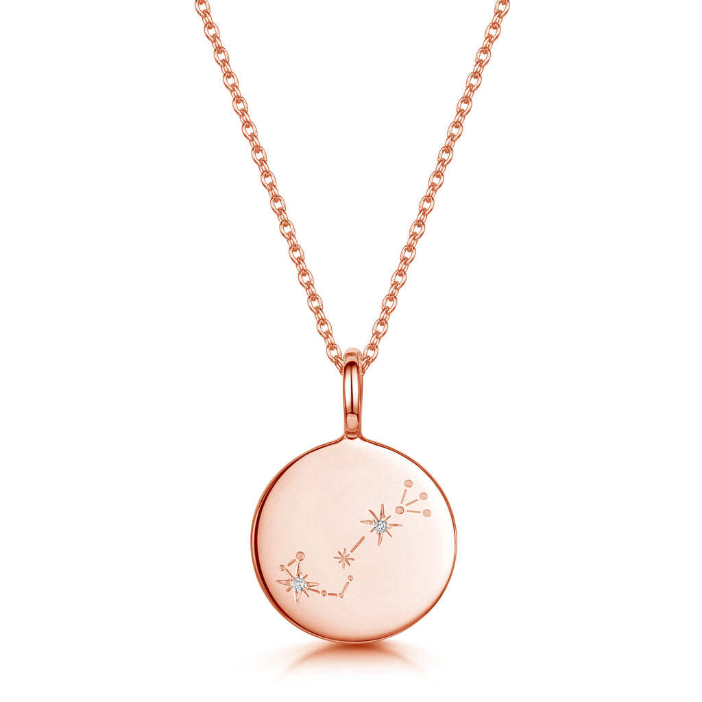 Zodiac Constellation Necklace - Diamond-Set Rose Gold