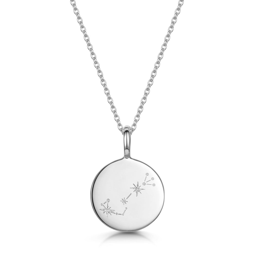 Zodiac Constellation Necklace - Diamond-Set Silver