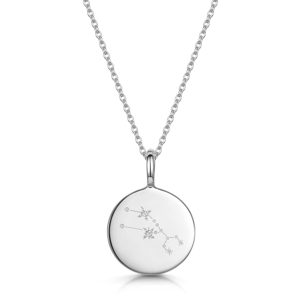 Zodiac Constellation Necklace - Diamond-Set Silver