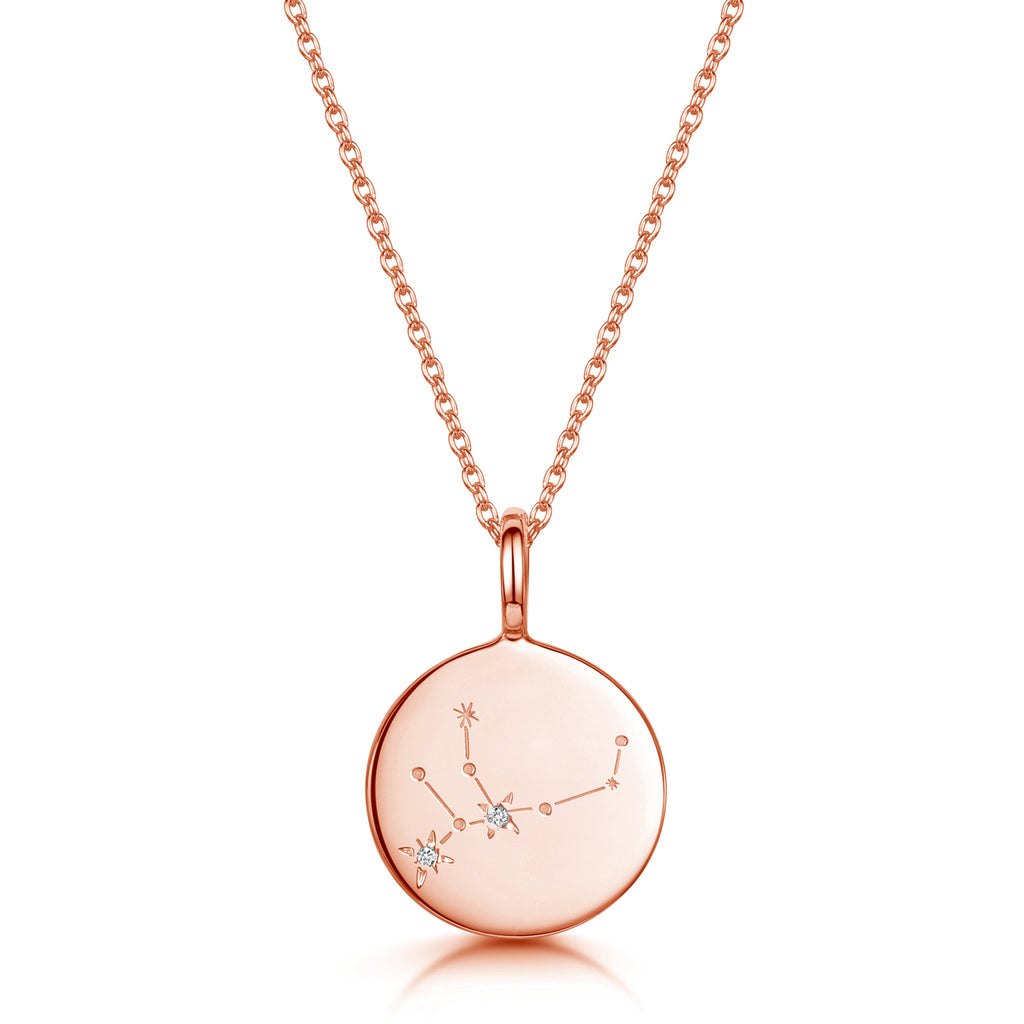 Zodiac Constellation Necklace - Diamond-Set Rose Gold