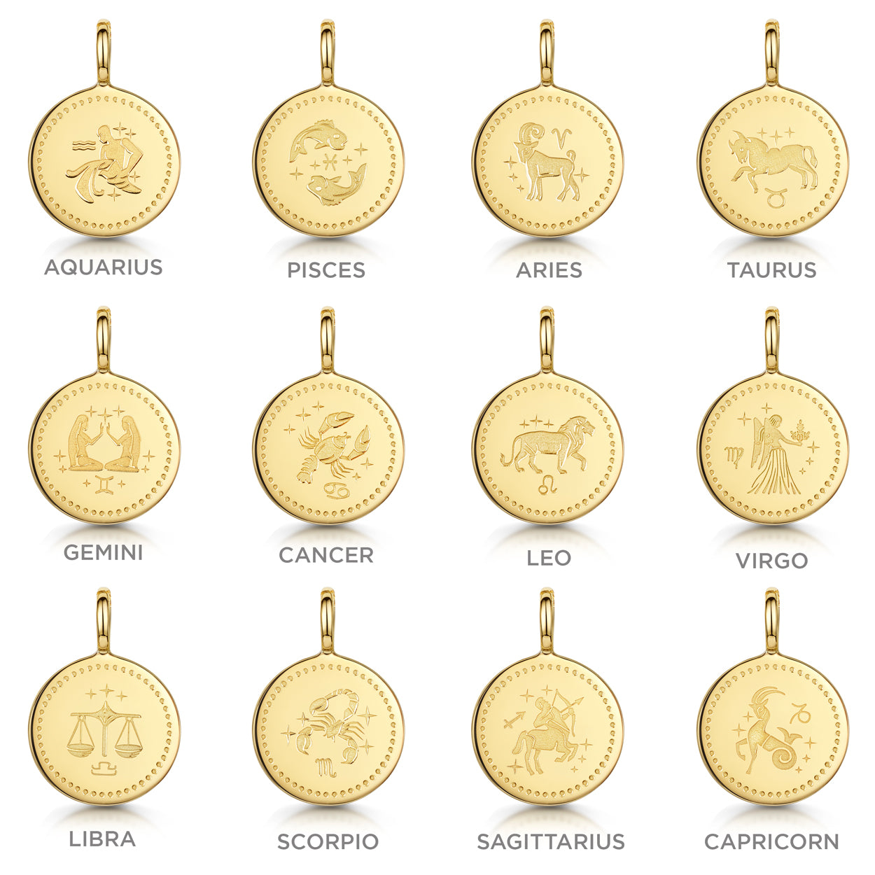 Zodiac Icon Necklace – Gold