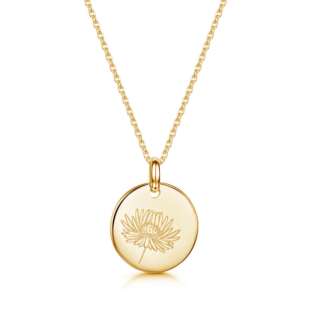 Birth Flower Personalised Necklace – Gold