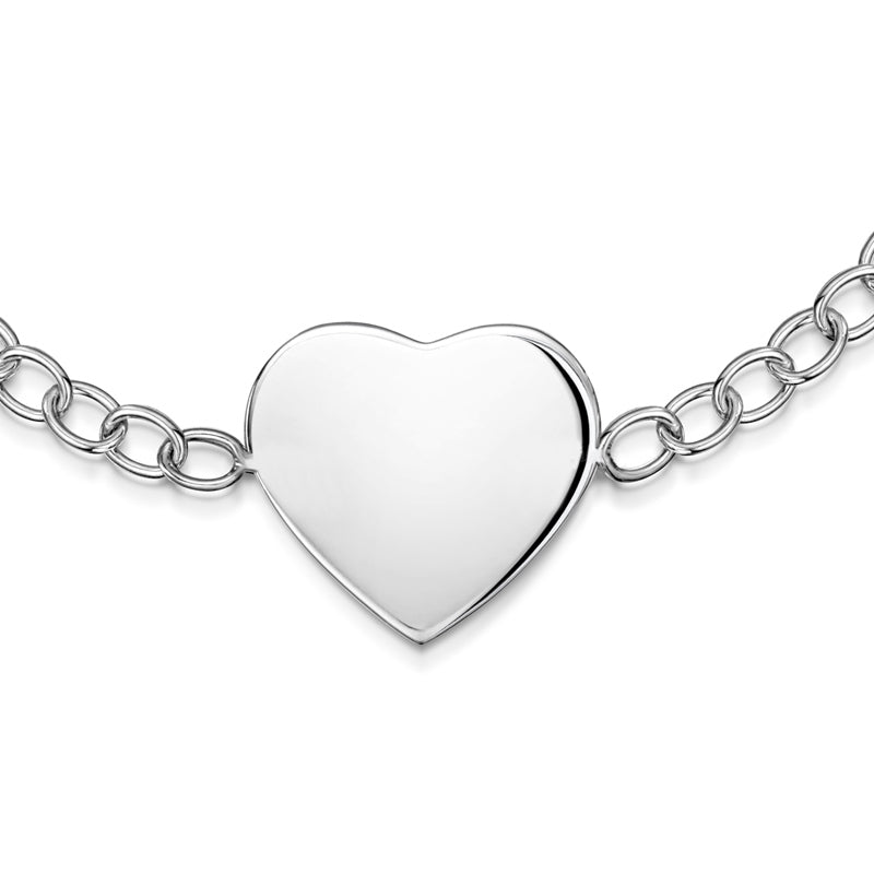 Silver Heart Chain Personalised Bracelet
