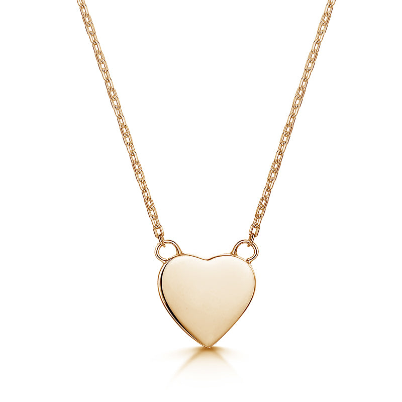 Small Pearl Heart Engraved Necklace – Gold