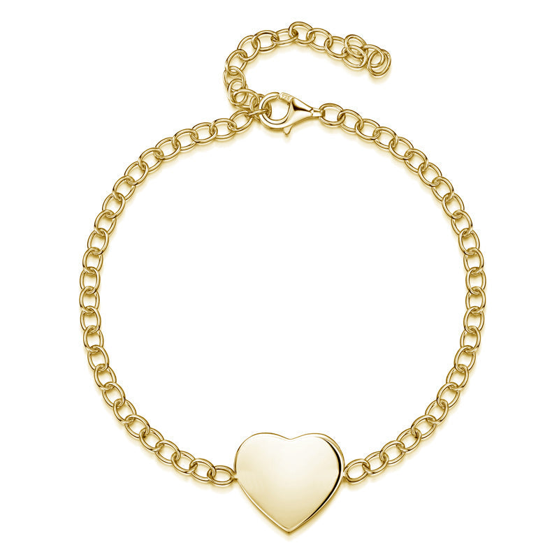 Rose Gold Heart Chain Personalised Bracelet