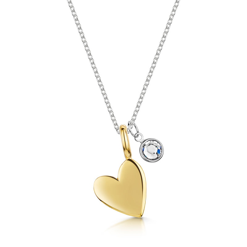 Swarovski® Birthstone Heart Pendant – Gold Vermeil