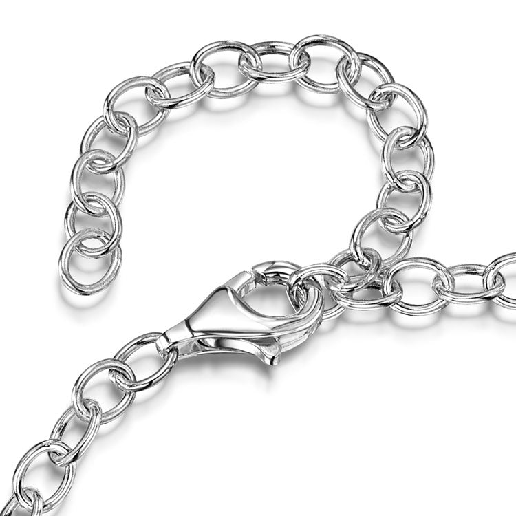 Silver Heart Chain Personalised Bracelet