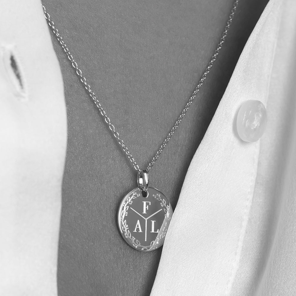 Quadruple Letter Personalised Wreath Necklace - Silver