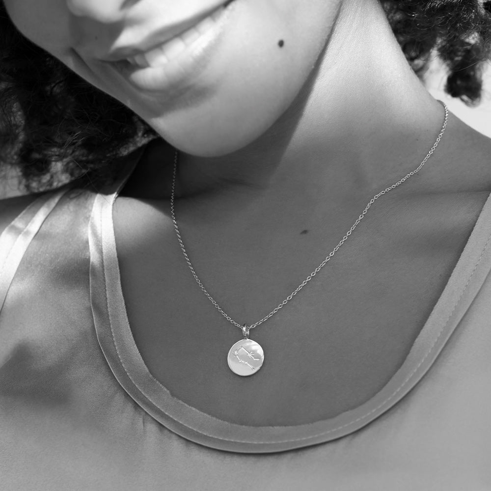 Zodiac Constellation Necklace - Diamond-Set Silver