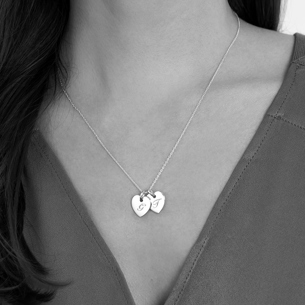 Little Twin Heart Personalised Necklace – Rose Gold