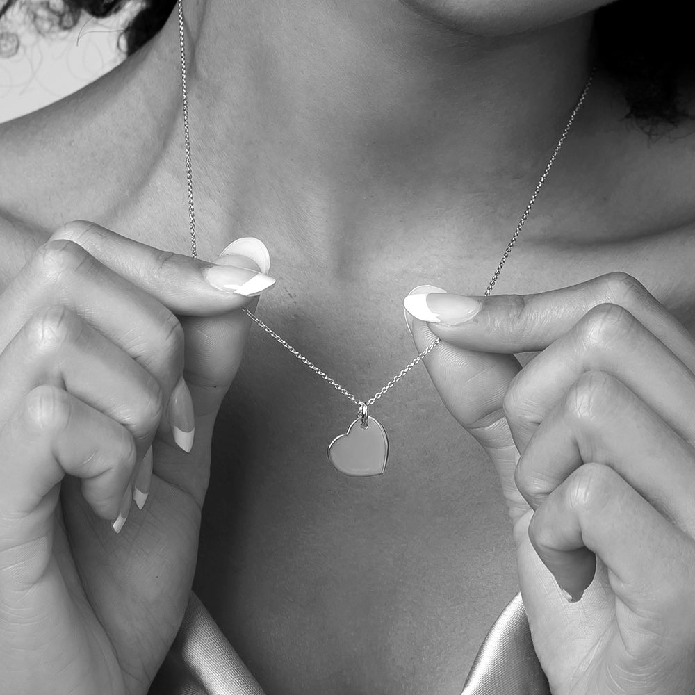 Drop Heart Personalised Necklace – Rose Gold