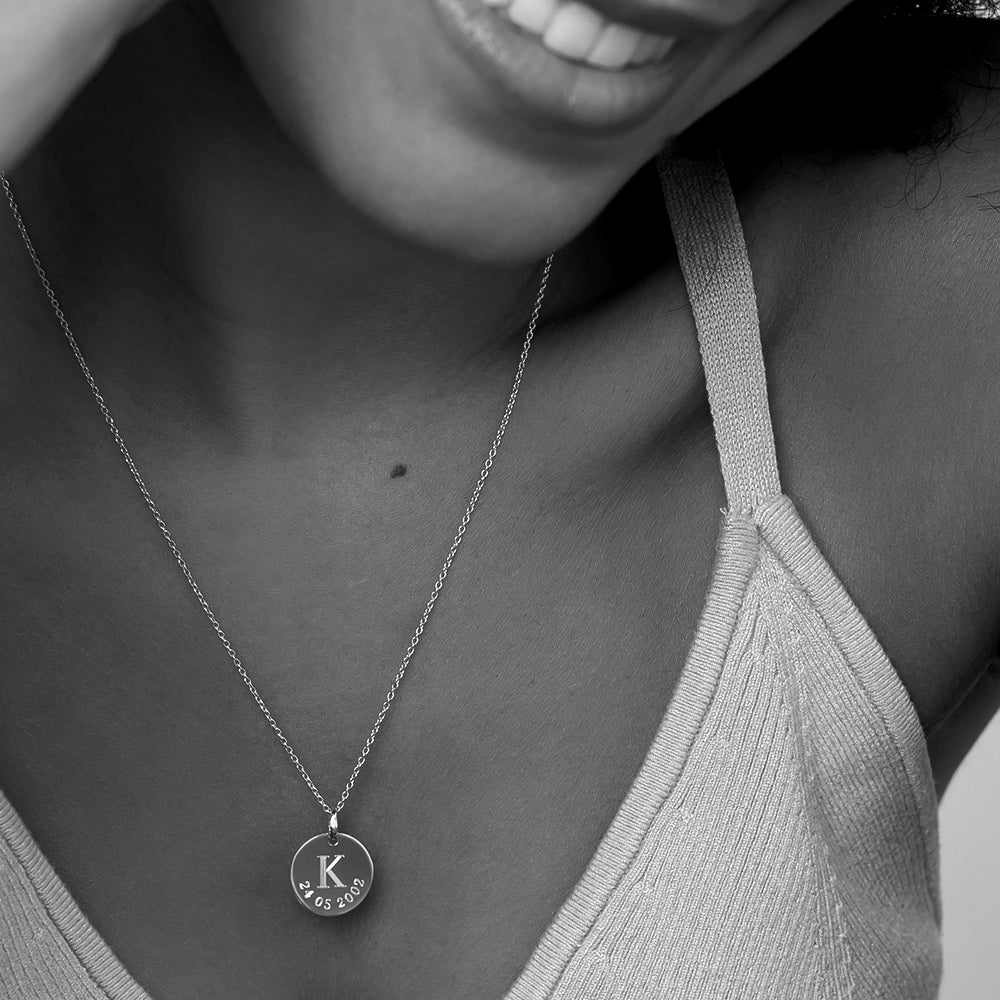 Initial & Date Personalised Necklace – Gold