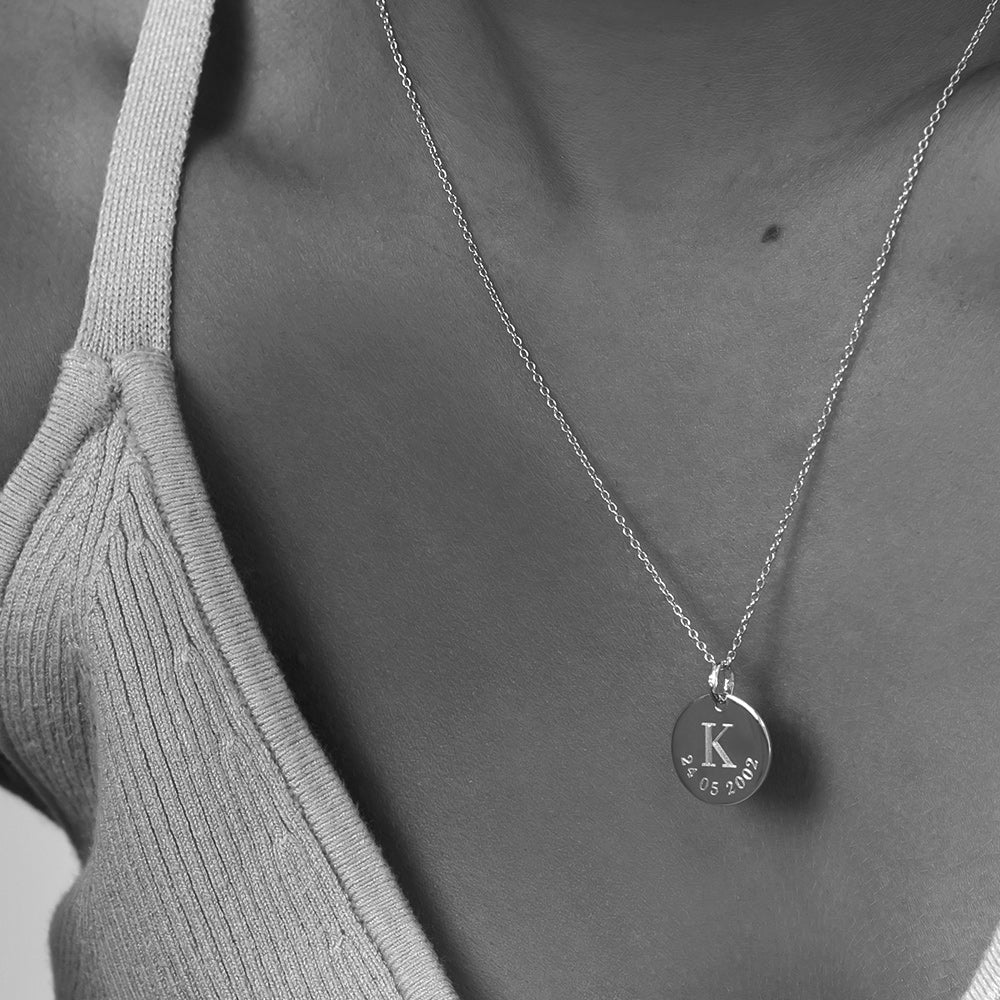 Initial & Date Personalised Necklace – Gold
