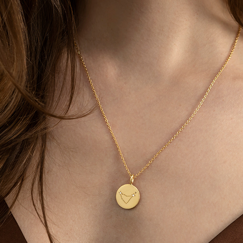 Zodiac Constellation Necklace - Diamond-Set Gold