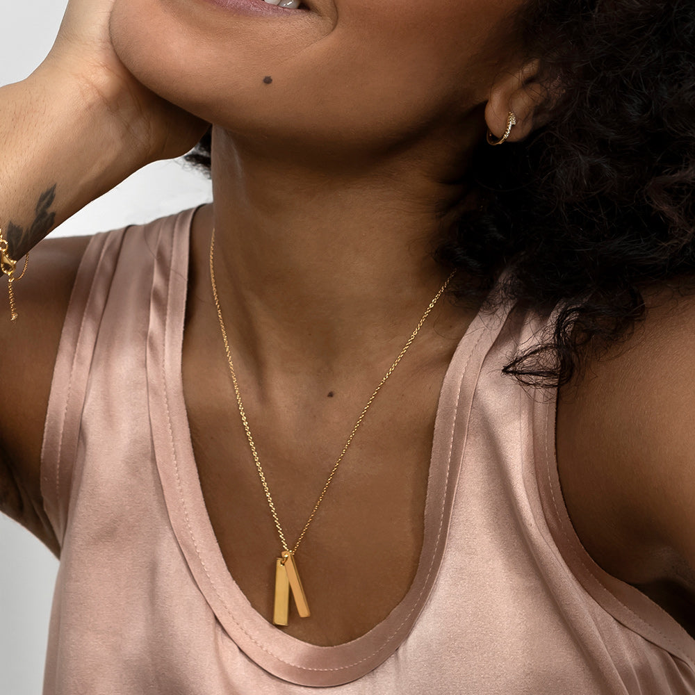 Gold Twin Tag Personalised Necklace