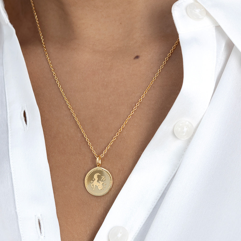 Zodiac Icon Necklace – Gold