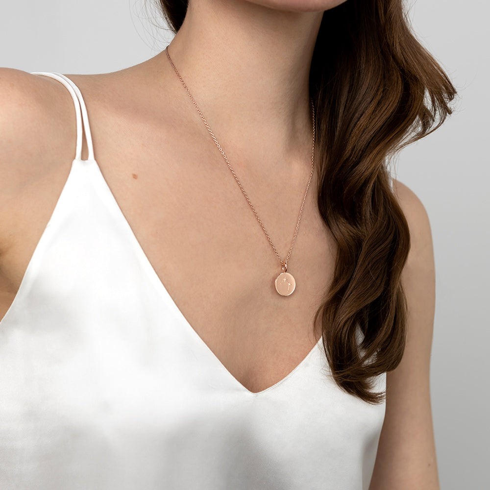 Zodiac Constellation Necklace - Diamond-Set Rose Gold