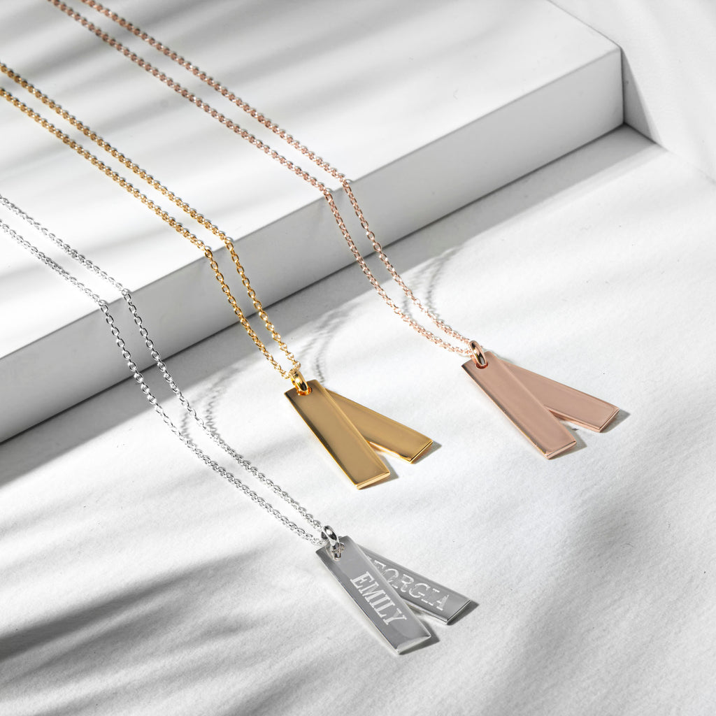 Rose Gold Twin Tag Personalised Necklace