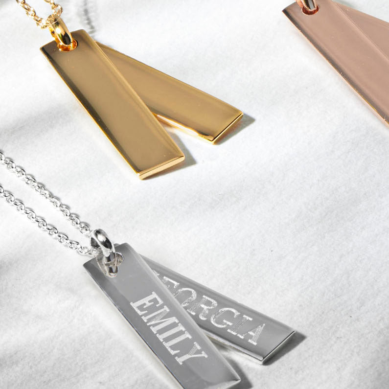 Silver Twin Tag Personalised Necklace