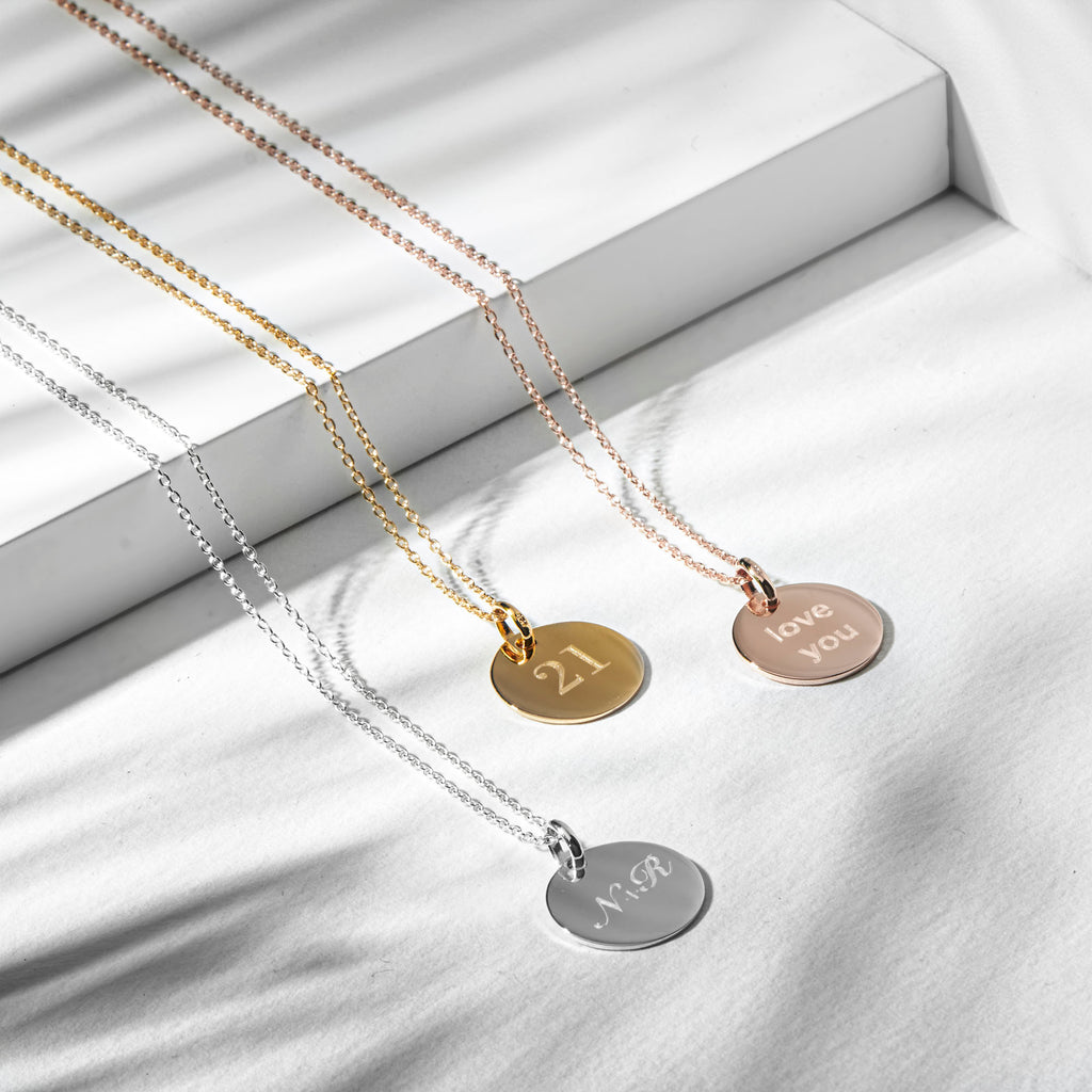 Rose Gold Coin Personalised Necklace