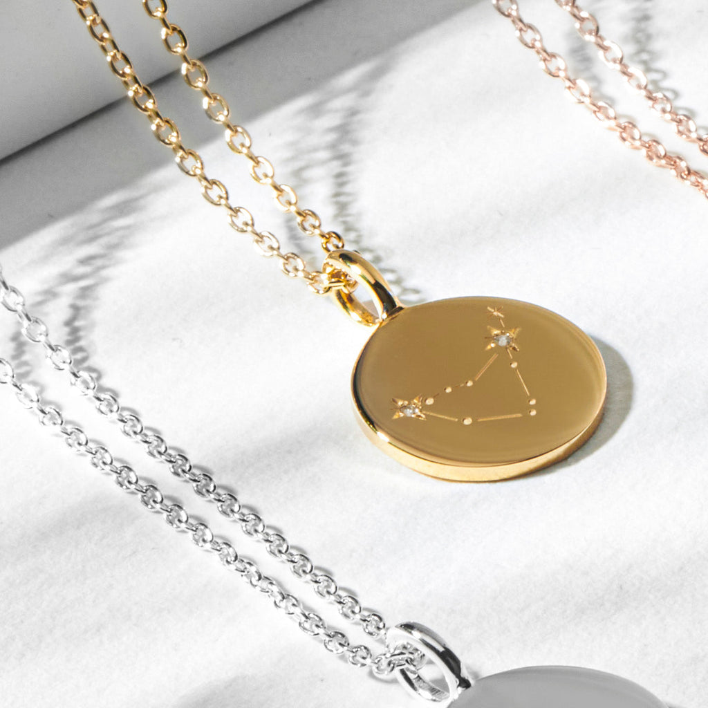 Zodiac Constellation Necklace - Diamond-Set Rose Gold
