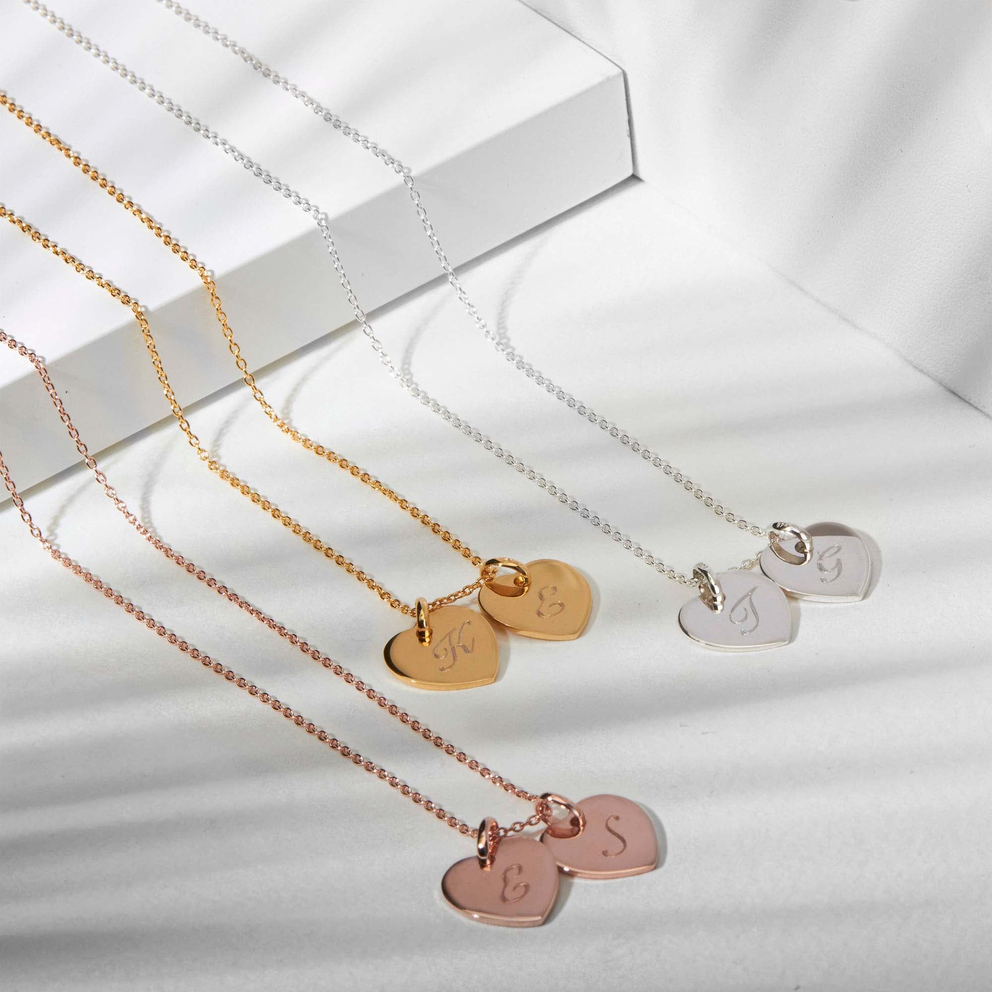 Little Twin Heart Personalised Necklace – Silver