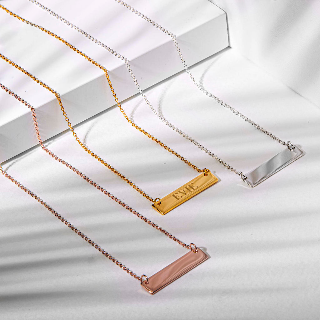 Name Bar Personalised Necklace - Silver