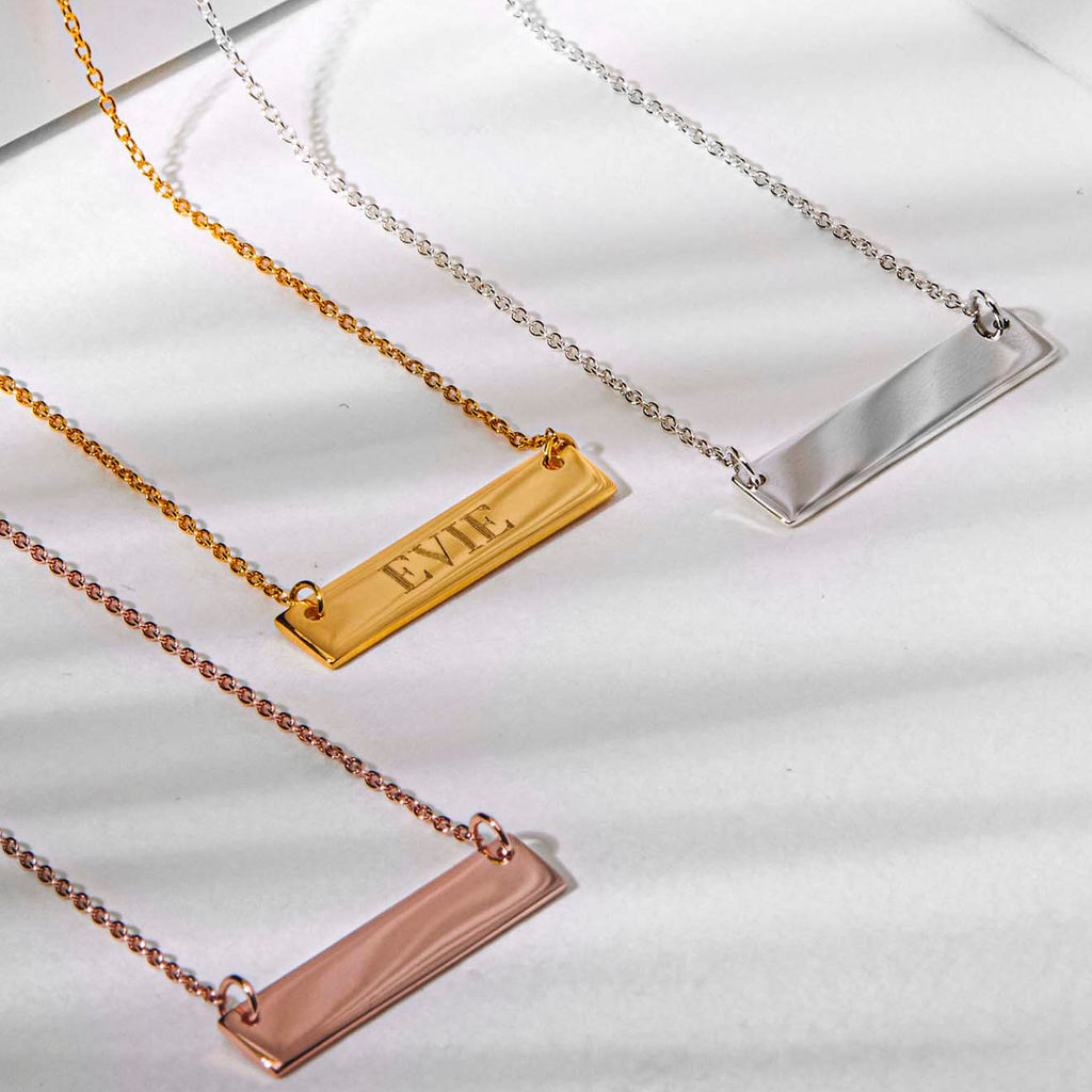 Name Bar Personalised Necklace - Silver