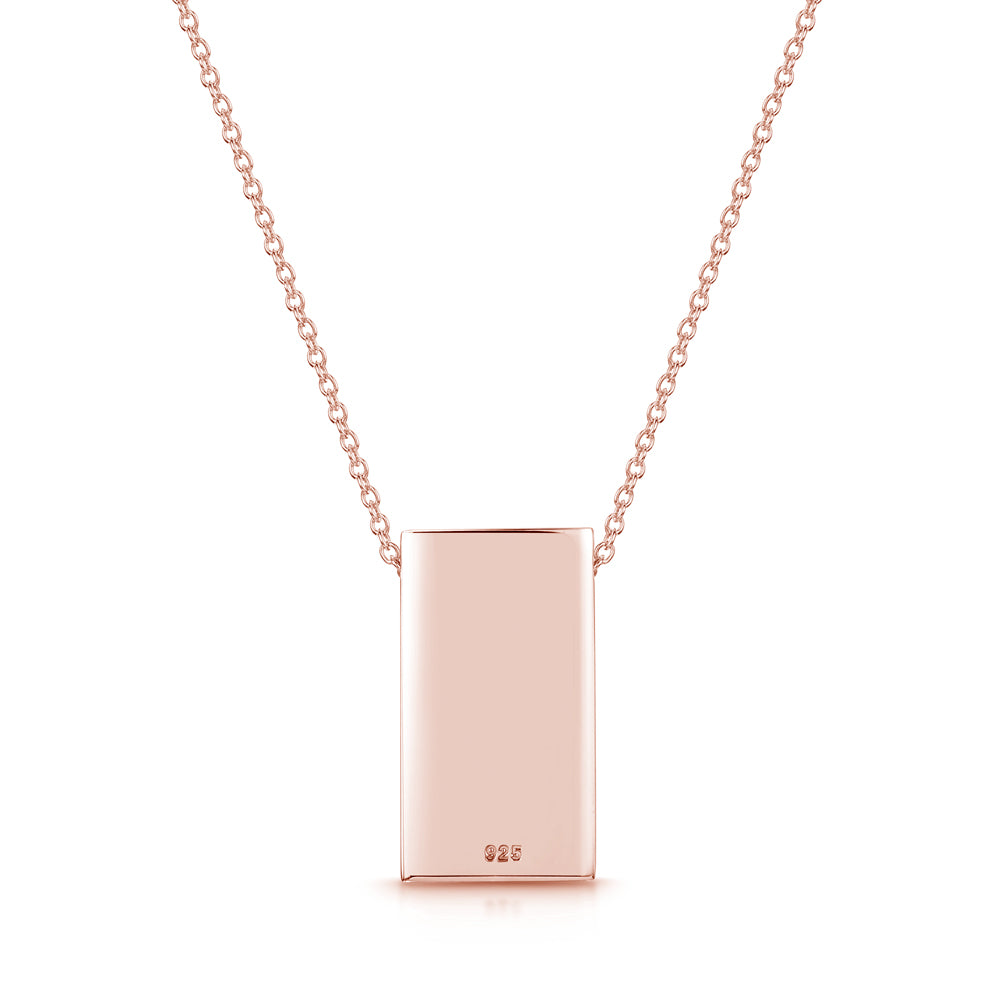 Oblong Rose Gold Personalised Necklace