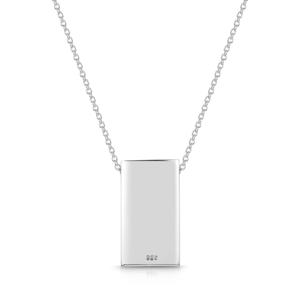 Oblong Silver Personalised Necklace