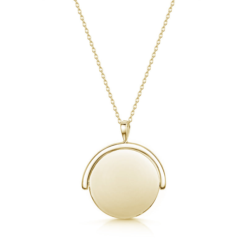 Spinning Disc Personalised Necklace – Gold