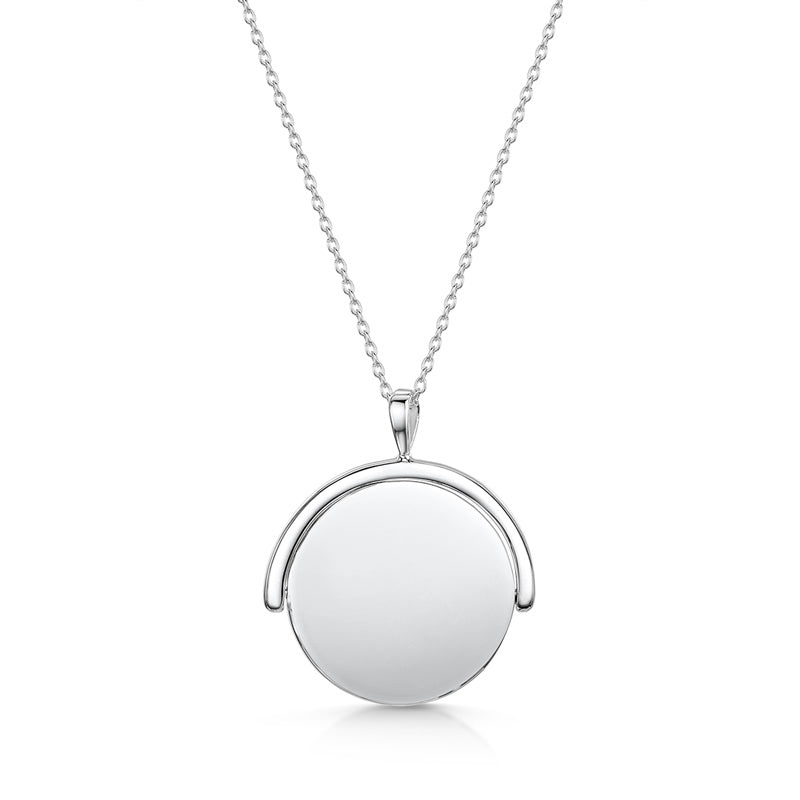 Spinning Disc Personalised Necklace – Silver
